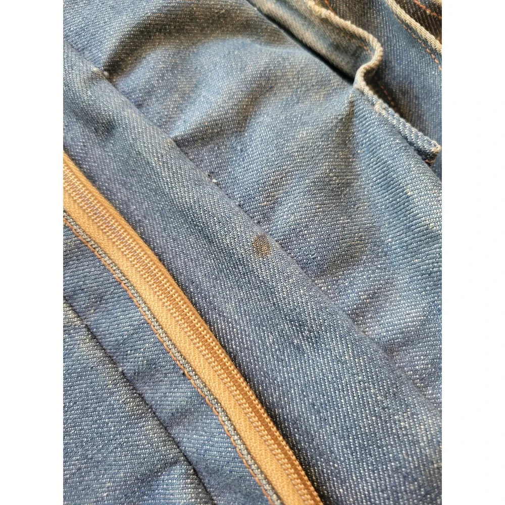 Vintage 70s Levis Orange Tab Denim Duffel Bag Travel Weekender Luggage USA - Picture 11 of 11